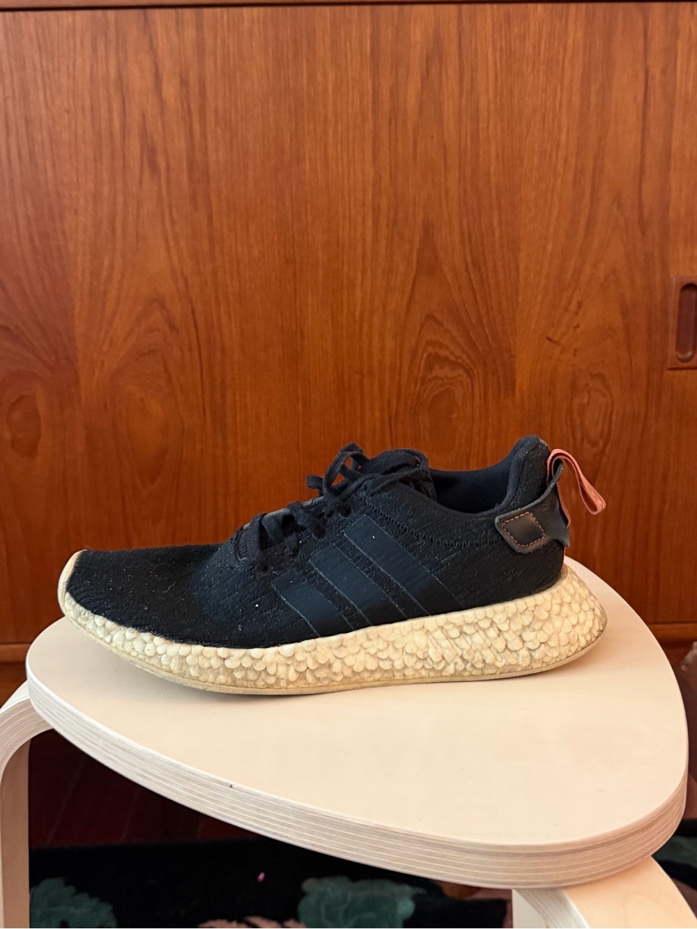 adidas Black Knit Men's Sneaker with Cream Foam Midsole